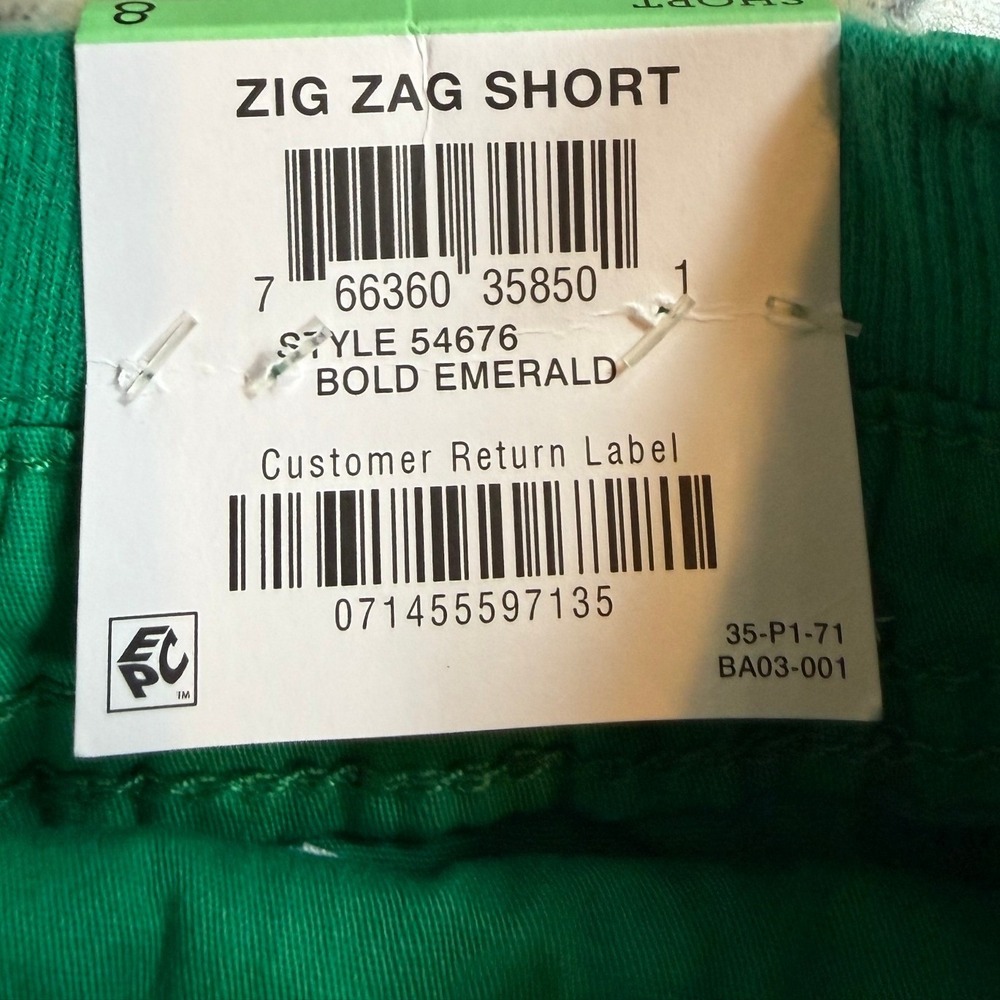 Style & Co Womens Zig Zag Cargo Shorts Bold Emerald Green Mid Rise Size 8 NWT - Picture 4 of 4